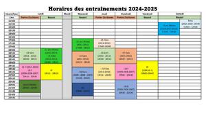 Entraînements 2024-2025